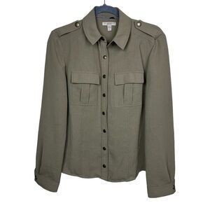 Burberry Brit Snap Button Down Shirt Women’s Size S Tan Safari